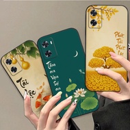 Oppo A77s case printed with images of fortune, peace of mind, calligraphy
