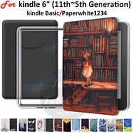 For Kindle Basic Ebook 11th 10th 6" Paperwhite 7~5th Generation Transparent Acrylic Cover,Fashion Pa