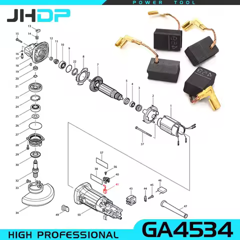 4PC Carbon Brushes Replace For Makita CB458 CB459 GA4534 GA 4530 5030R 4034 5434 5034 Angle Grinder 