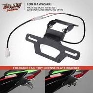 2018-2024 Z400 Z300 Z250 Tail Tidy Lnse Plate Bracket Foldable Registration Holder For Kawasaki 250 