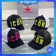 DSQ2 NEW baseball cap with smudged letter pattern, hot trend, Dsquared2 men's street mesh baseball c