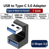 USB-A Male to USB-A Female Adapter - 180 Degree USB to TYPE C Adapter