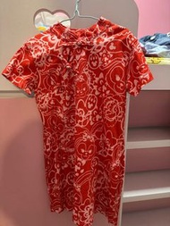 正版迪士尼StellaLou女童中式新年裙