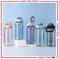 2L Large Capacity Transparent Water Bottle 2000ML Tumbler Big Water Bottle Gym Big Water Bottle With