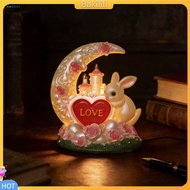 {Bakilili}  Outdoor Bunny Statue Weatherproof Outdoor Statue Easter Bunny Night Light Cute Bunny Moo