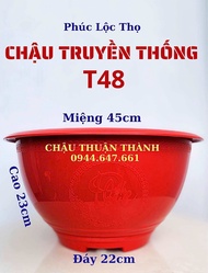 5 Chậu Nhựa Truyền Thống Phúc Lộc Thọ THUẬN THÀNH Trồng Cây-Mẫu T48