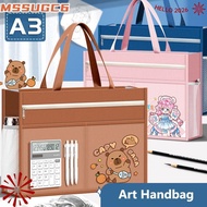 MSSUGYL A3 Tutorial Bag, Canvas A3 Canvas Art Bag,  Six-Layer Plus Size Large Capacity File Bag Art 