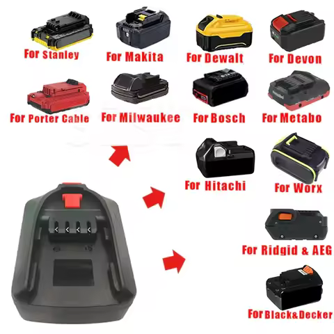 Battery Adapter For Makita/Dewalt/Milwaukee/Bosch/Worx/Kress/Metabo/Ridgid/Hitachi/Devon/Stanley 18V
