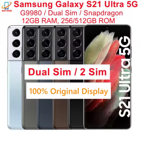 Samsung Galaxy S21 Ultra S21U 5G Dual Sim G9980 6.8" ROM 256/512GB RAM 12GB Snapdragon NFC Original 