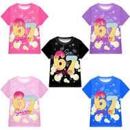 3338 Children Steal a Brainrot 67 Printed Casual T-Shirt Top