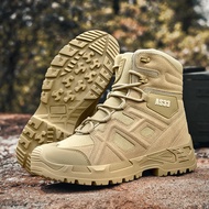 Ready Stock Large Size Military Boots Hiking Shoes Hiking Shoes Waterproof Men's Tactical Boots Outdoor Hiking Combat Boots Training Shoes Military Fan Combat Boots High-top Military Boots Anti-slip Hiking Shoes Tactical Boots Hiking Boots