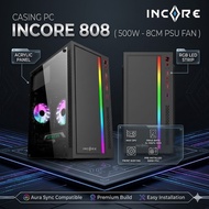 Incore VERTI 808 RGB Led Strip PC Case with PSU 500W Computer Gaming Case