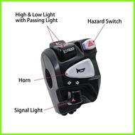 ⏔  ⌂  ◯ Domino Handle Switch For Honda Click with Pssing Light Hazard Light PLug and play