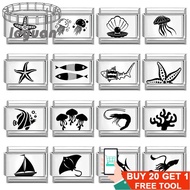Simple Ocean Series Italian Charm Bracelet Fit 9mm Stainless Steel DIY Jewelry Making Accessories Br