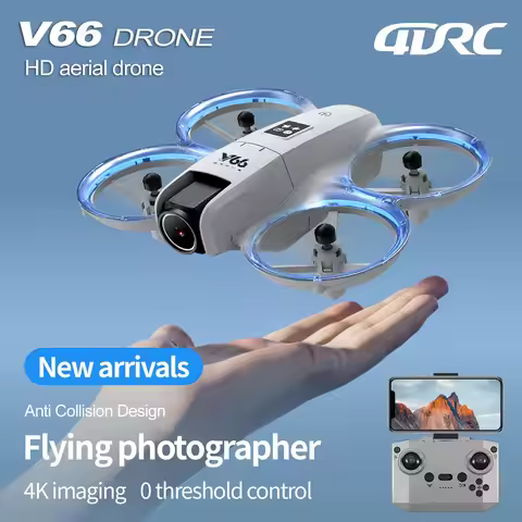 V66 Mini Drone 4K Profession HD Wide Angle Camera WiFi FPV RC Dron Height Keep Helicopter Foldable Q
