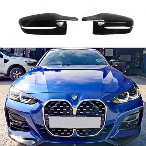 M Style Gloss Black Car Rear View Mirror Cover Caps Trim Shell Frame For BMW G22 G23 G26 420i 420d 4
