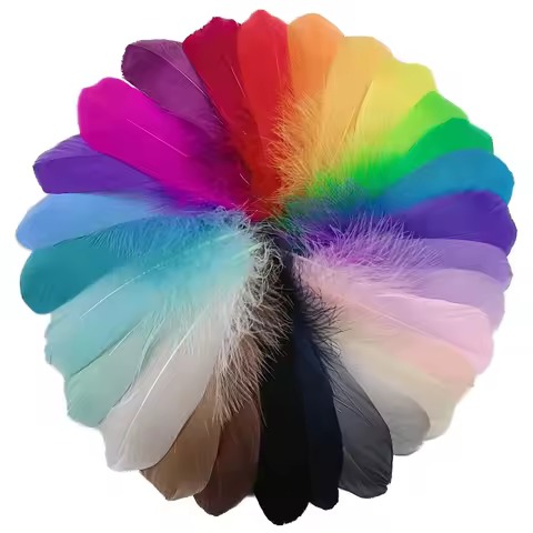 20Pcs Colored Goose Feather 5-7inch/12-18cm Swan Plumes Handicraft Accessories Wedding Deco Diy Craf