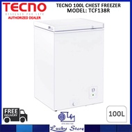 (Bulky) TECNO TCF138R 100L CHEST FREEZER, DUAL FUNCTION WITH KEY AND LOCK, FREE DELIVERY, SINGAPORE WARRANTY, TCF 138R