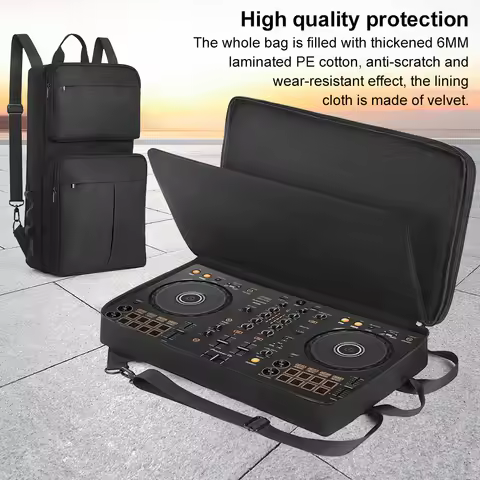 DJ Backpack for Pioneer DDJ-400 DDJ-FLX4/Roland DJ-202 DJ Mixer Case Portable Storage Bag Anti-scrat
