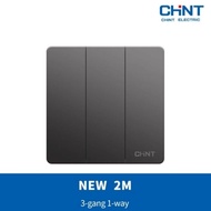 Promo Triple 3Gang 1Way Switch NEW2M CHINT Oxford Grey COD
