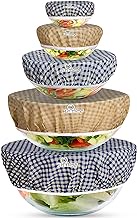 Eco-friendly Reusable Cotton Cloth Storage Bowl Covers made with Beeswax Available in 5 sizes and in 5 different themes A Sustainable Alternative to plastic cling wrap and foil. (Checkered Plaid)