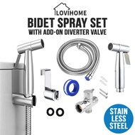 YH132SG Stainless Steel Bidet Spray Set - Bathroom Shower Toilet Water Sprayer Gun Head Hose Kit Hanging Holder
