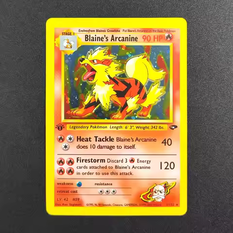 DIY Pokemon TCG Pocket Card 2000 P.M Blaines Arcanine 1 Super Rare Collectibles Card Single Classic 