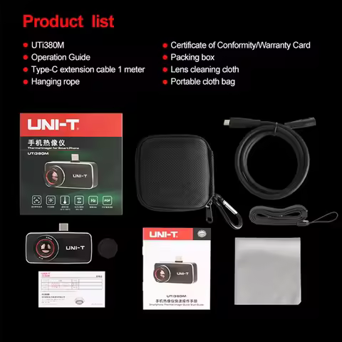 UNI-T Thermal Camera For Phone UTI380M UTI380MS 400×300 Pixels Thermal Imager IOS Android Manual Foc