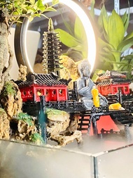 Hồ Cá Bán Cạn Độc Đáo Hồ Cá Phong Thủy dài 40cm Mặt Trời Vàng (B46)