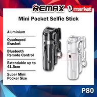 Remax P80 Aluminum Mini Pocket Selfie Stick Desktop Phone Stand Phone Holder Bluetooth Selfie Stand