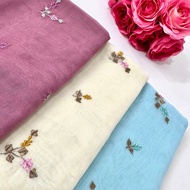 [HIDAYU PREMIUM] Bawal Sulam Semalu Tudung Bawal Cotton Premium Plain Cotton Voile Bidang 45 Corak Borong Murah Hijab