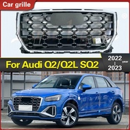 High quality Front Grille Grill For Audi Q2 / Q2L SQ2 2022 2023 Chrome black for SQ2 Style Upper Bum