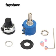 FAYSHOWSG Potentiometer, Multi-Turn Knob 2W High Accuracy 2W Wirewound Potentiometer, 3590S-2-101L 1