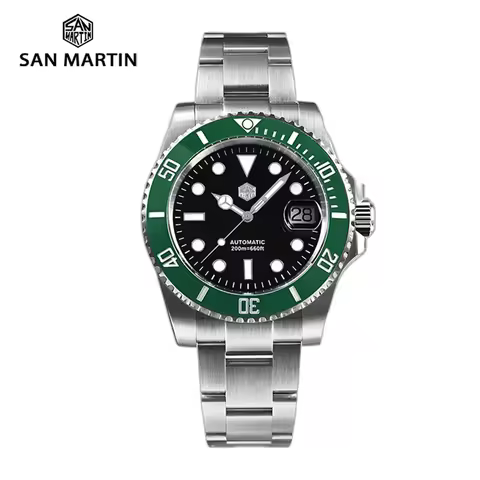 San Martin 40mm Water Ghost PT5000 Automatic Men Diving Watch Business Mechanical Sapphire Waterproo
