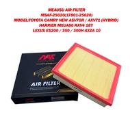 MEAUSU AIR FILTER  MSAF-25020(17801-25020)  MODEL:TOYOTA CAMRY NEW ASV70R / AXV71 (HYBRID) HARRIER M