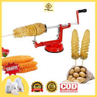 Spiral Potato Slicer alat pemotong kentang pengiris pemotong Serutan Putar Ulir