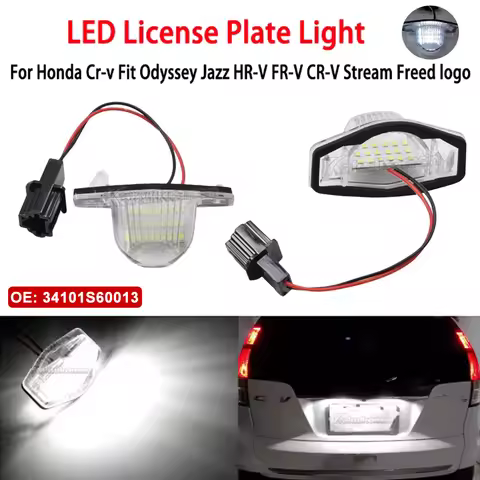 Error Free LED Car Number License Plate for Honda Crv Fit Jazz Crosstour Odyssey Stream Freed Logo I