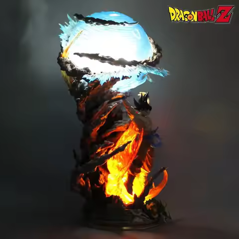 25cm Anime Dragon Ball Goku Figures Anime Sou Goku Super Saiyan Action Figures Model Genki Bomb GK F