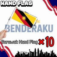 【Benderaku】Sarawak Hand Hold Flag, Hand Held Flag Sarawak Hand Flag Nylon Polyester Sarawak Bumi Ken
