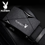 Playboy cowhide men s belt Korean version all-match simple men s automatic buckle belt men s casual leather pants belt