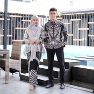 Baju Seragam Batik Couple Kebaya Brokat Pasangan Sarimbit Keluarga