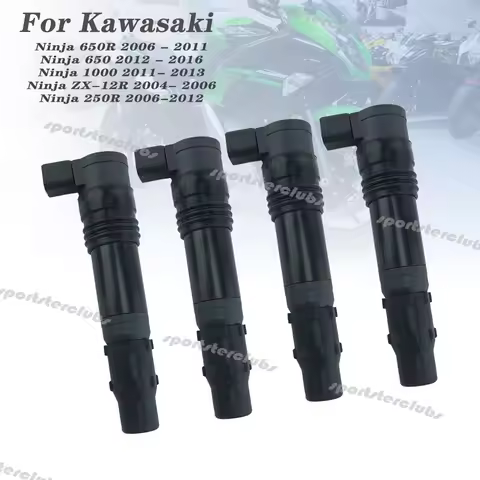 4 PCS Motorcycle Ignition Coil Spark Plug Cap For Kawasaki Ninja 650 650R 250R ZX-12R Ninja 1000 Z10