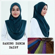 new borong 10/20 pcs tudung sarung denim daisy soft awning size M/L