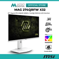 MSI 27" MAG 274QRFW X32 WQHD (2560 x 1440 @320HZ) Rapid IPS LCD Gaming Monitor (0.5ms, Input: DP+HDM