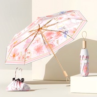 NIJIKO ร่มพับ เคลือบสารกัน UV กันแดดและฝน ป้องกัน UV99.9% UPF 50+ โครง 8 ก้าน