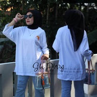 ATASAN WANITA OVERSIZE SIX DIARY WARNA PUTIH | SIX DIARY