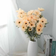 6 Heads Artificial Zinnia Flower | Silk Daisy Fake Flower Bouquet for Home Decoration, Wedding, DIY 