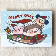 XMAS 滑雪 Let's GO明信片