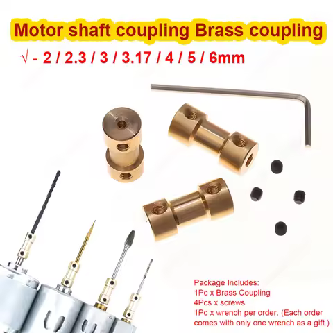 Brass Coupling 2/2.3/3/3.17/4/5/6mm N20 Motor Shaft Brass Coupling Coupler Connector Transmission Jo