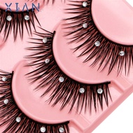 XIANEE Diamond Manga Lashes Women Beauty fiber Shiny Spiky Fuffy Lashes Thick Long Eye Lashes